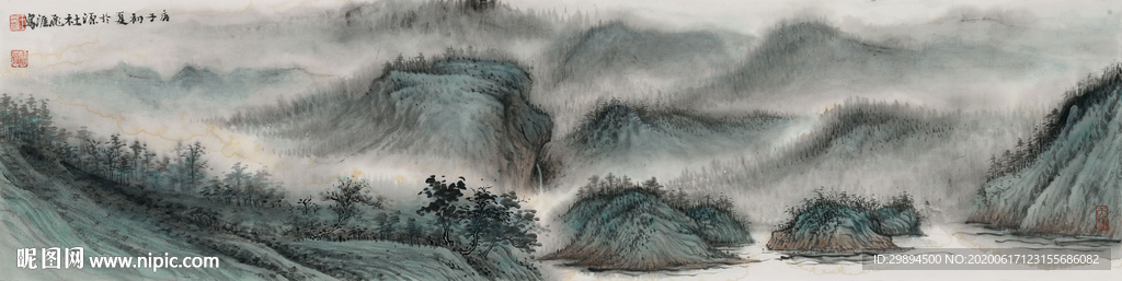 古典山水中式装饰画