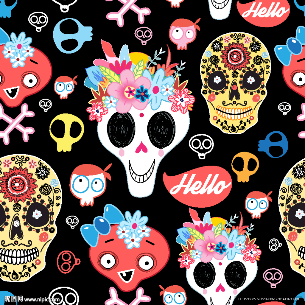 大牌女装 可爱 骷髅头 卡通