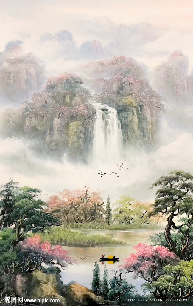 山水画招财画风景油画