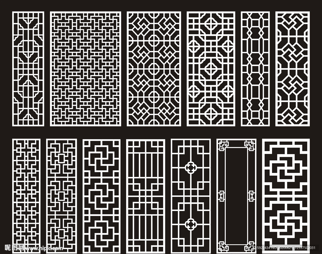 中式镂空隔断雕花
