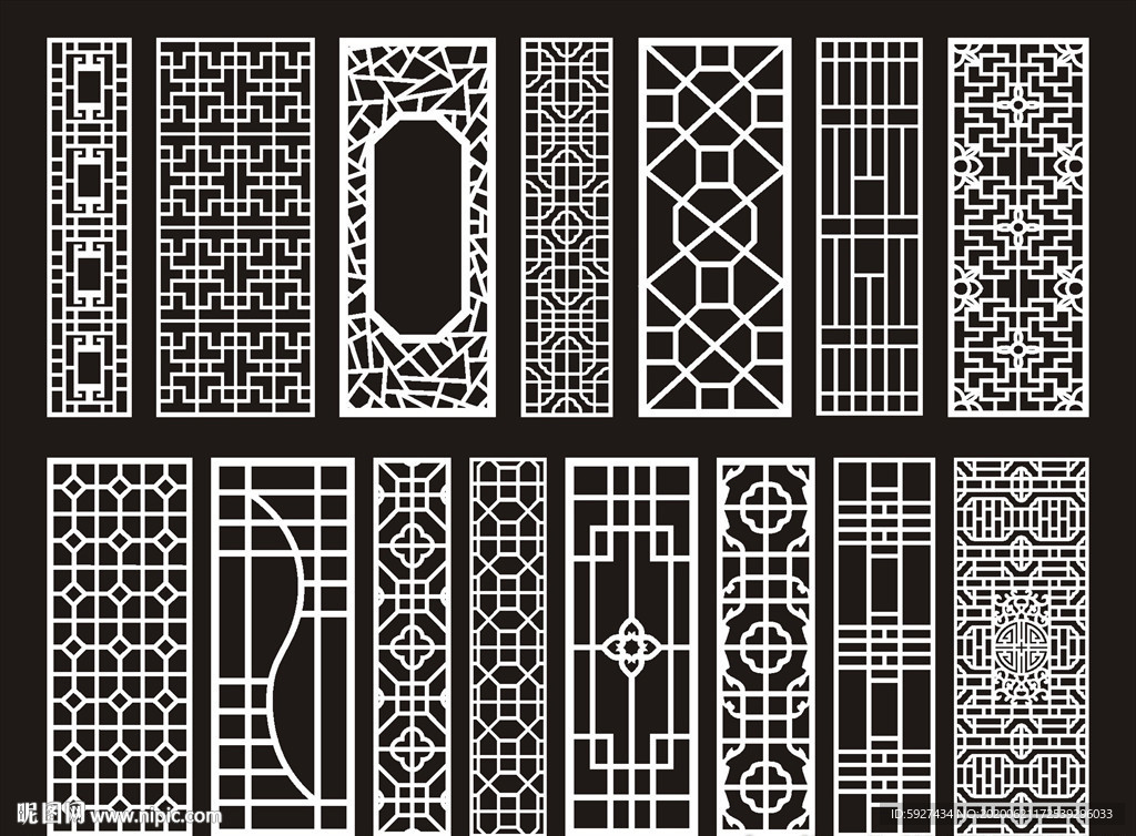中式镂空隔断雕花
