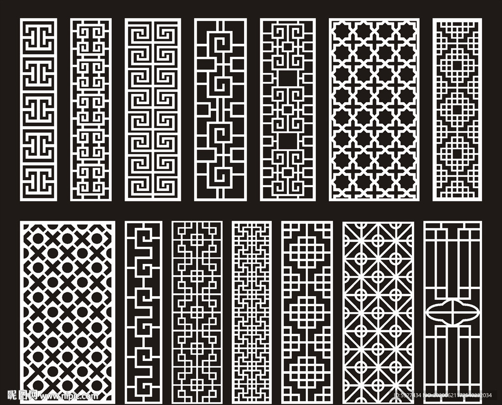 中式镂空隔断雕花