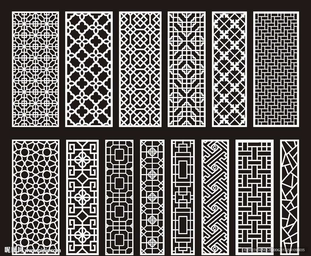 中式镂空隔断雕花