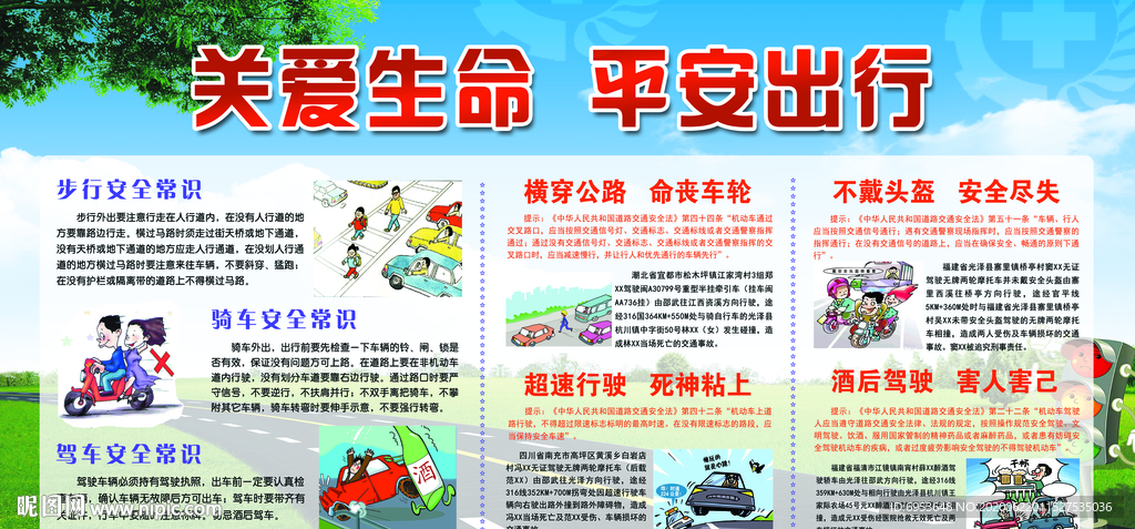 关爱生命安全出行宣传栏