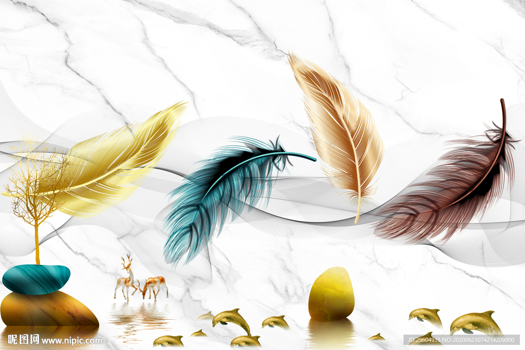 高档 爵士白背景墙 tif分层