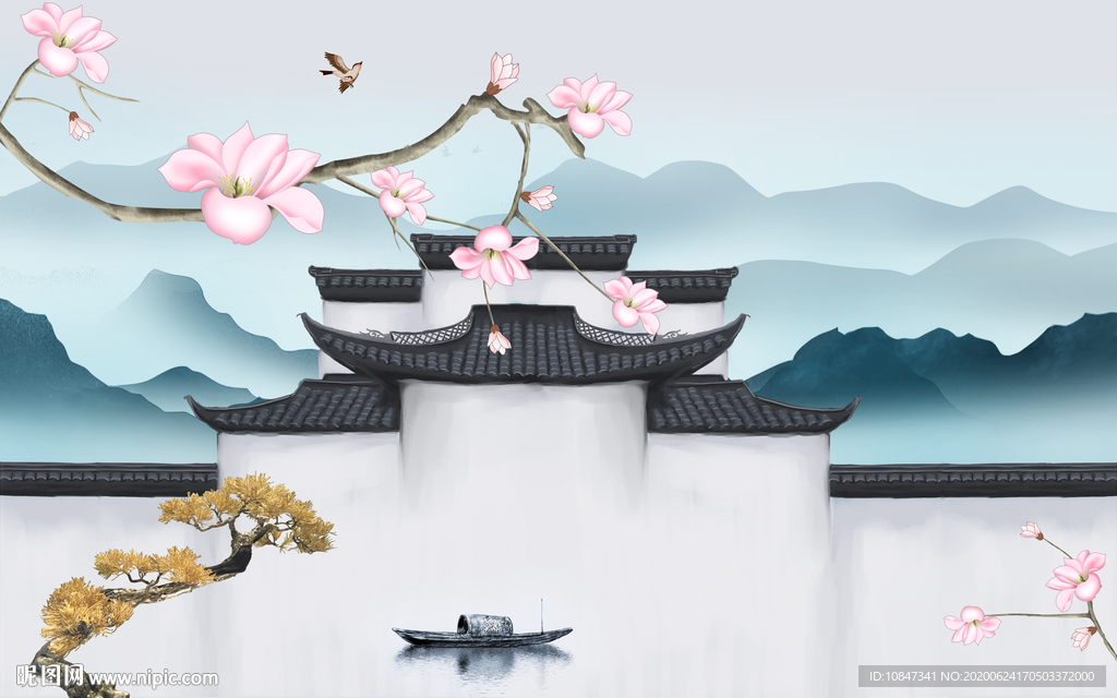 徽派热卖山水画 TIF分层