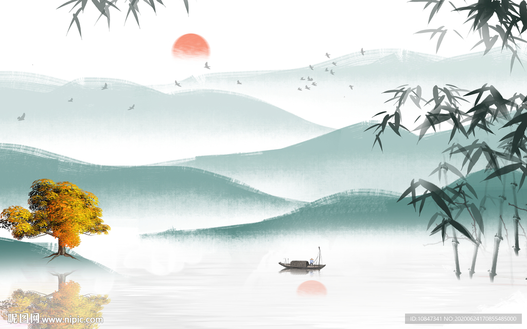 中式 热卖山水画 TIF分层