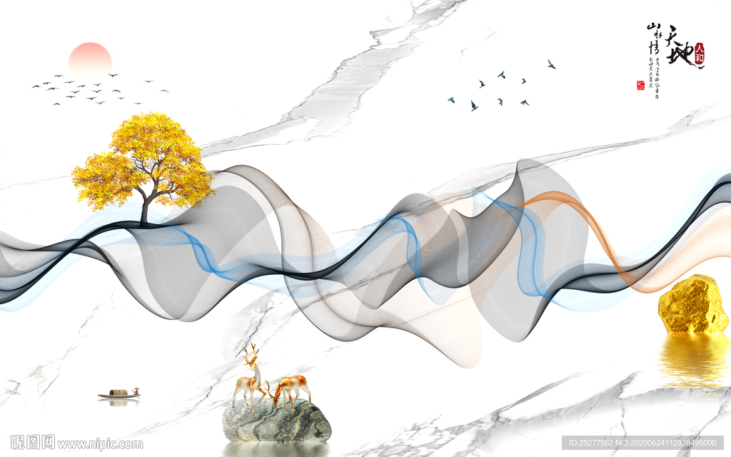 爵士白意境新装饰画 TIF分层