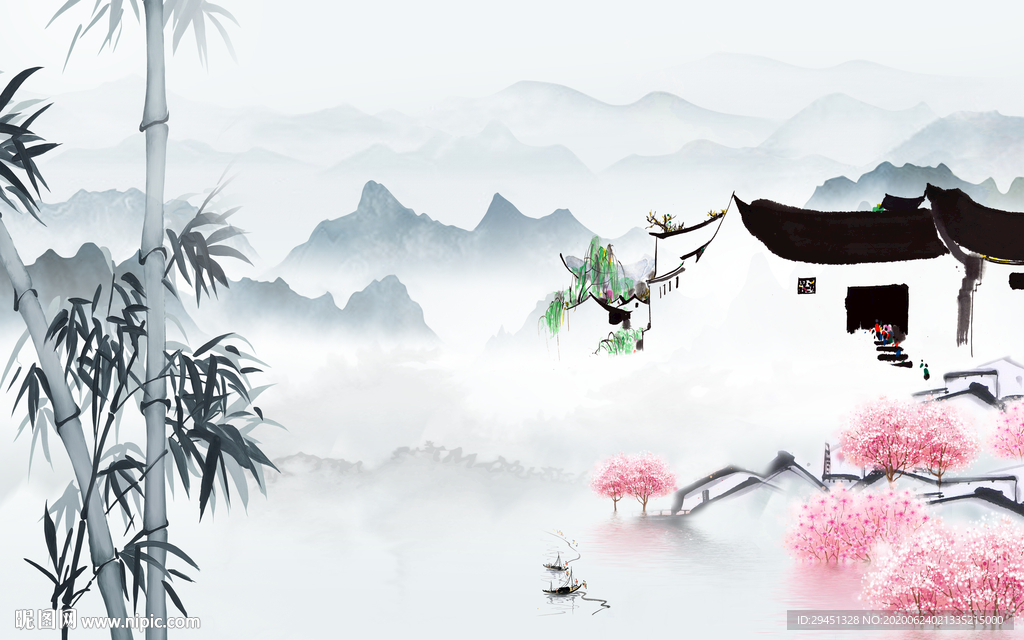 江南热销山水画 tif分层