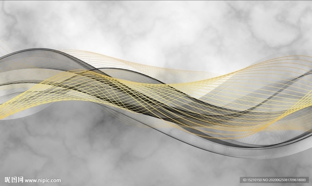 水墨线条电视背景墙