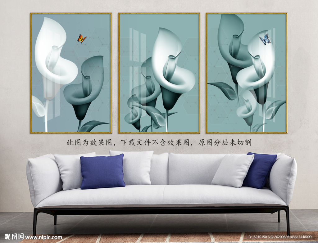 梦幻花朵客厅装饰画