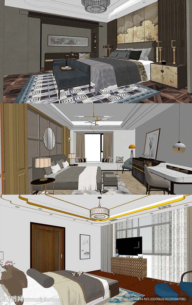 卧室空间SU模型设计-9