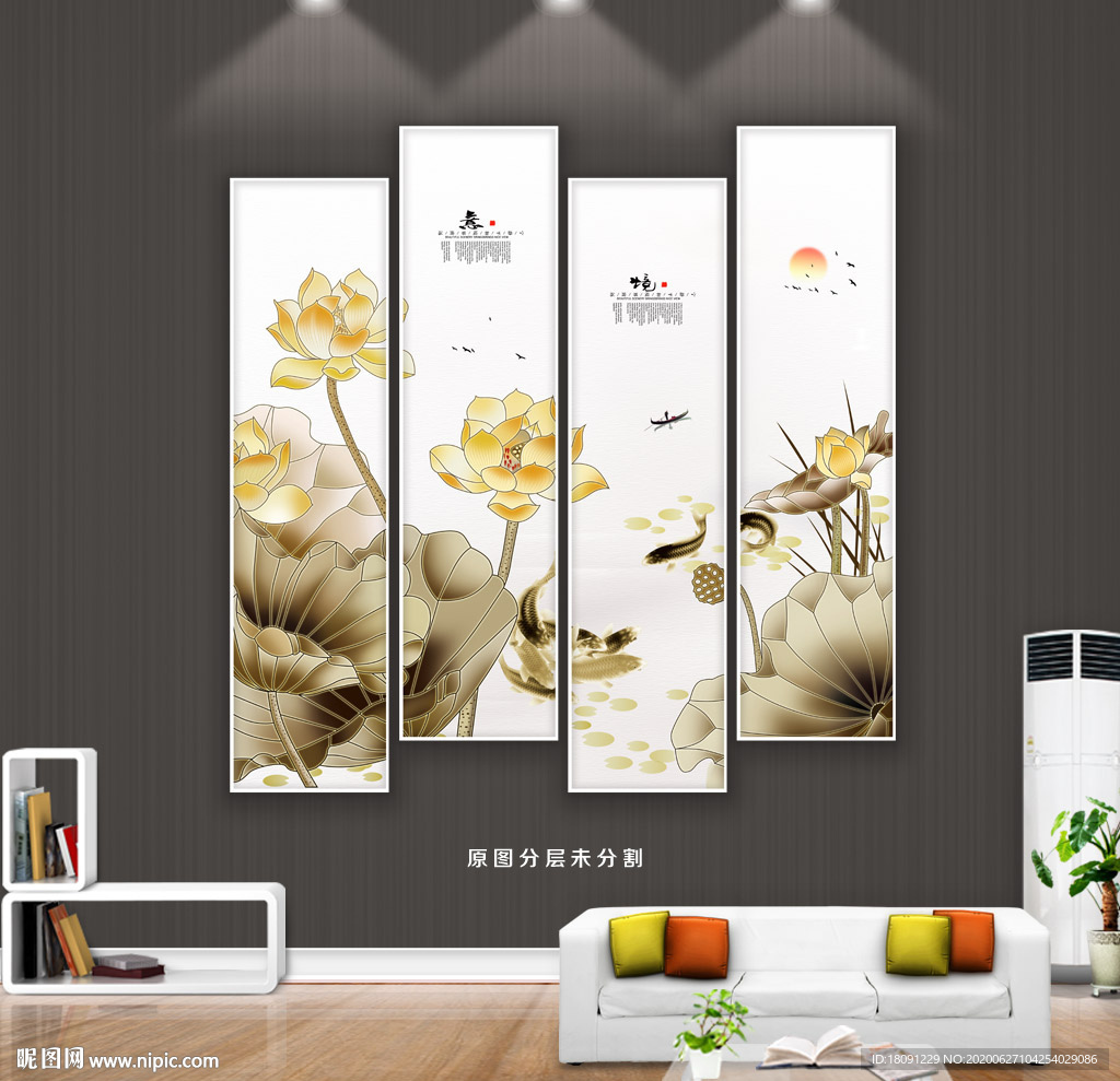 唯美荷花装饰画