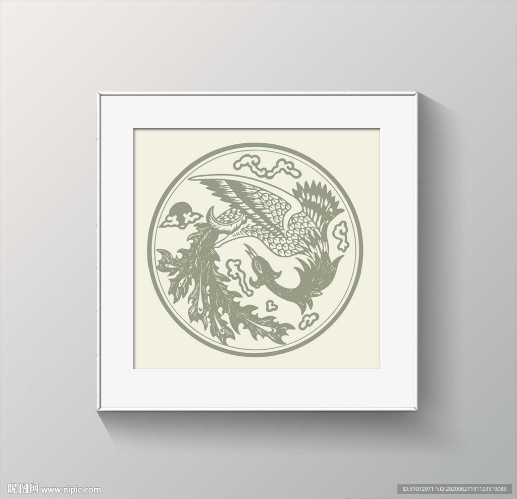 凤凰图案矢量图