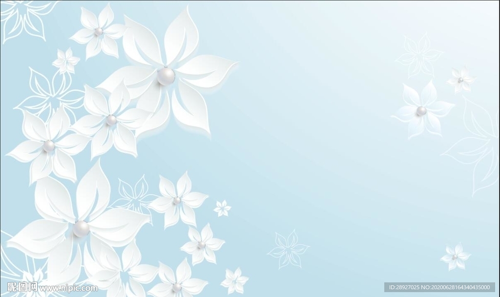 3D浮雕梦幻花朵