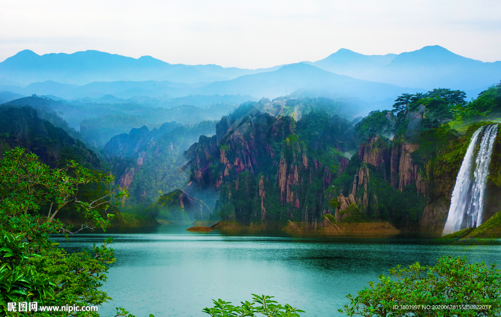 湖光山色 风景画