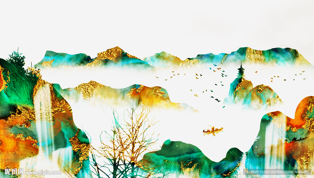 沙发背景墙挂画