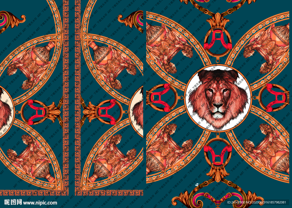 佩斯利 大牌 方巾 狮子头