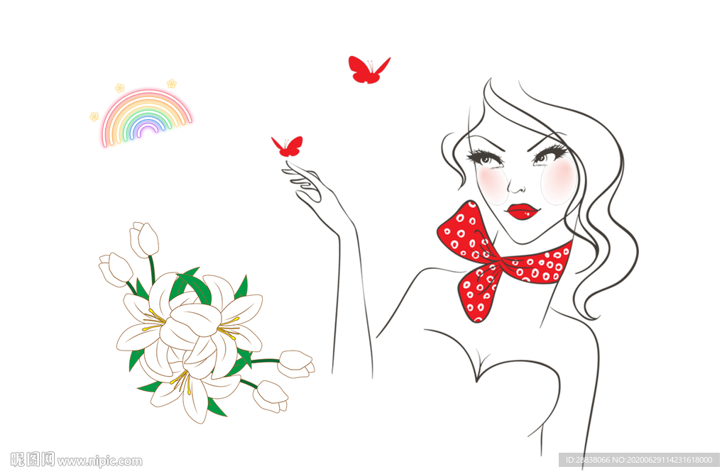 卡通手绘女孩