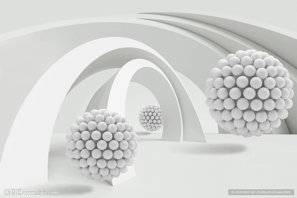 立体圆球3D空间背景墙