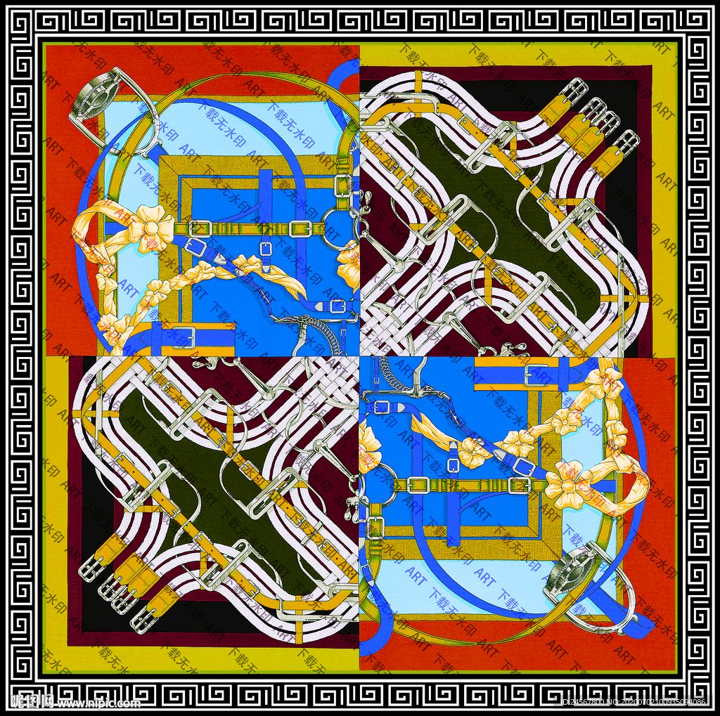 大牌 方巾 数码印花 潮牌