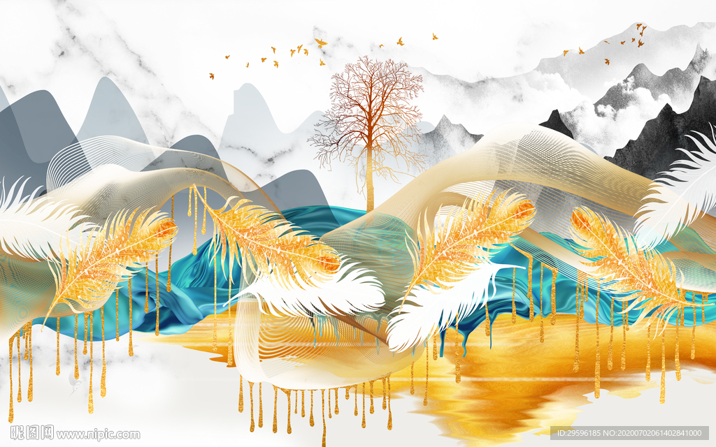 热卖新爆款山水画 tif分层