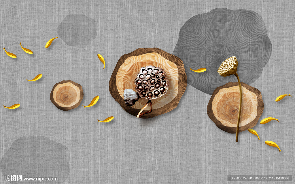 新中式水墨荷花金鱼客厅装饰画沙