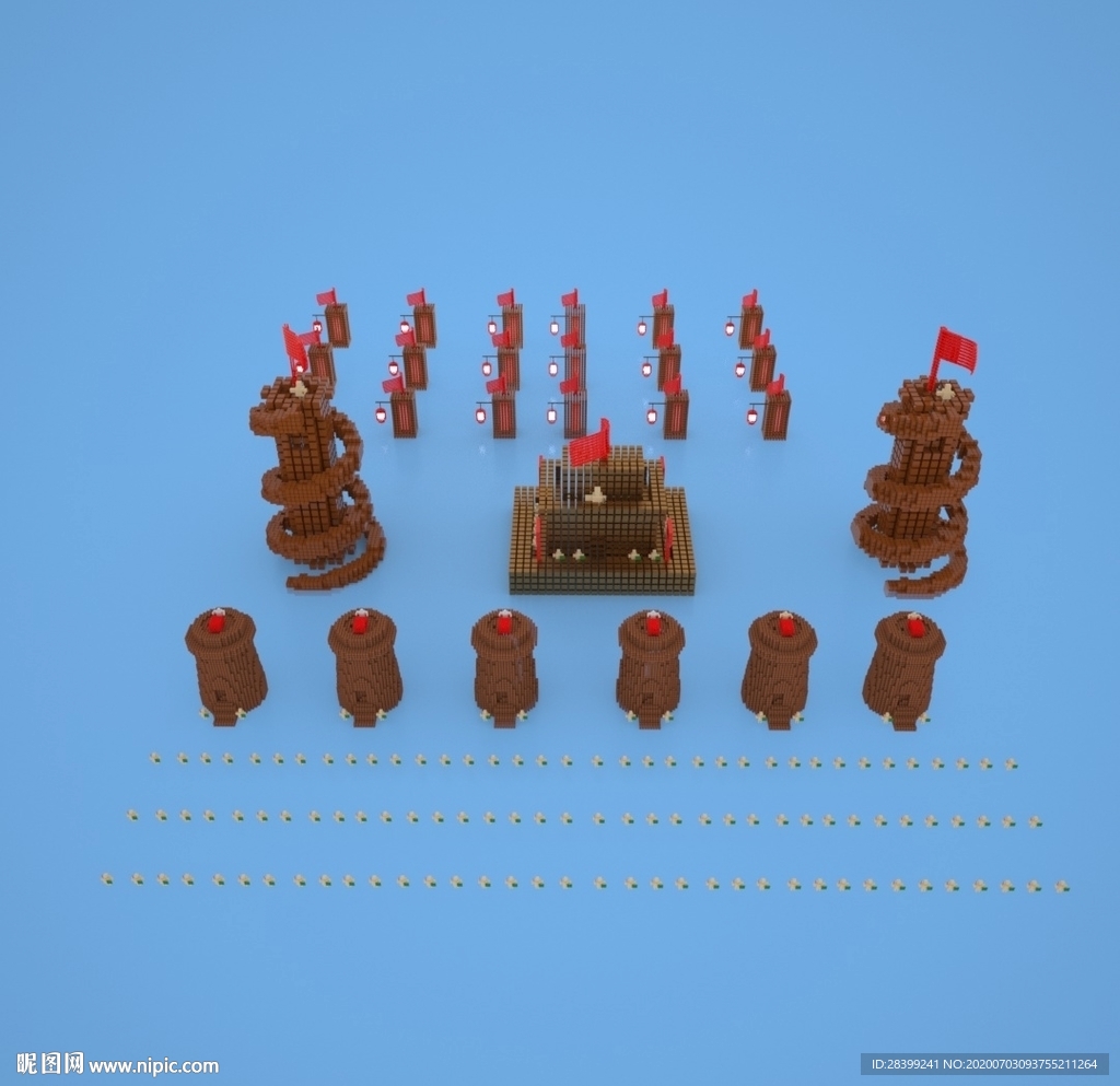 像素风建筑人物阵营等