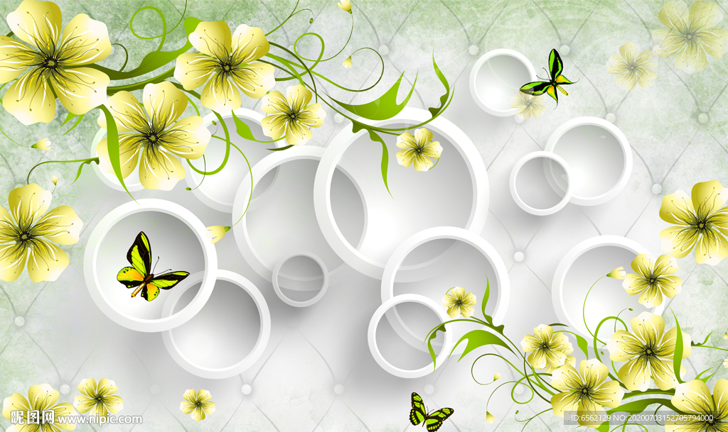 3D立体圆圈背景墙