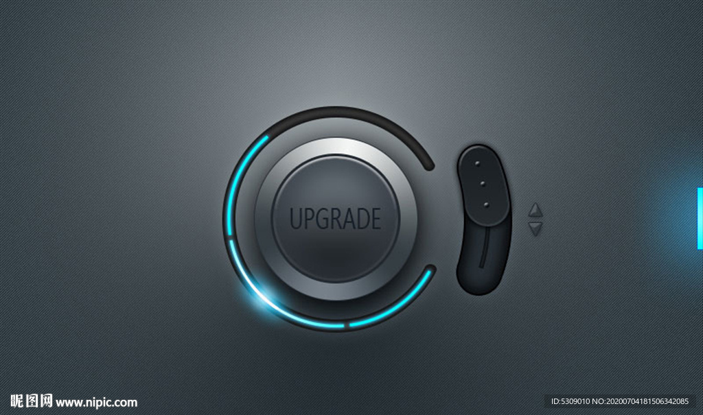 科技科幻质感开关旋钮光晕光感