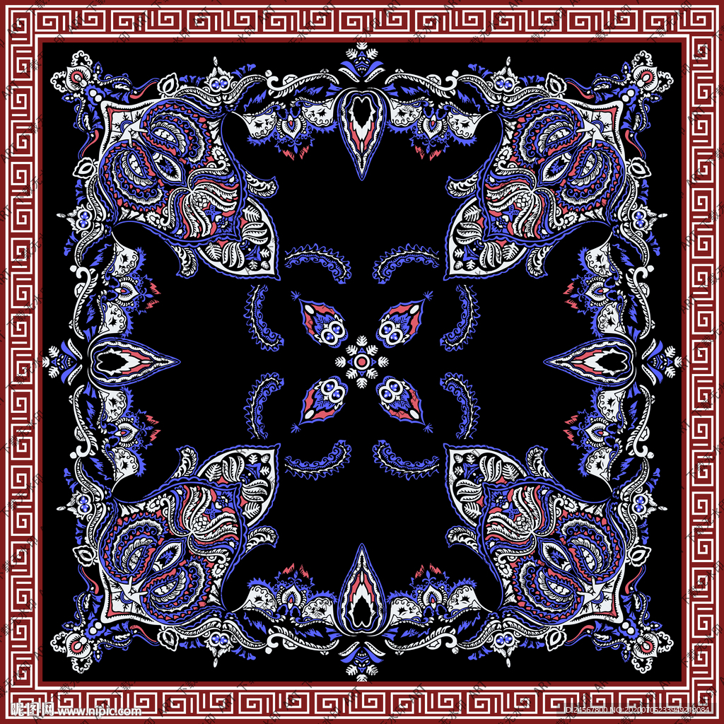 大牌 方巾 腰果 潮牌 民族风