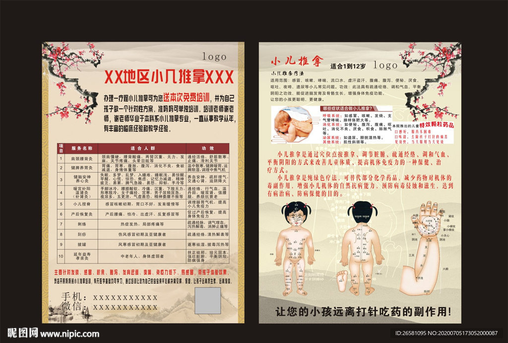 小儿推拿宣传单可编辑