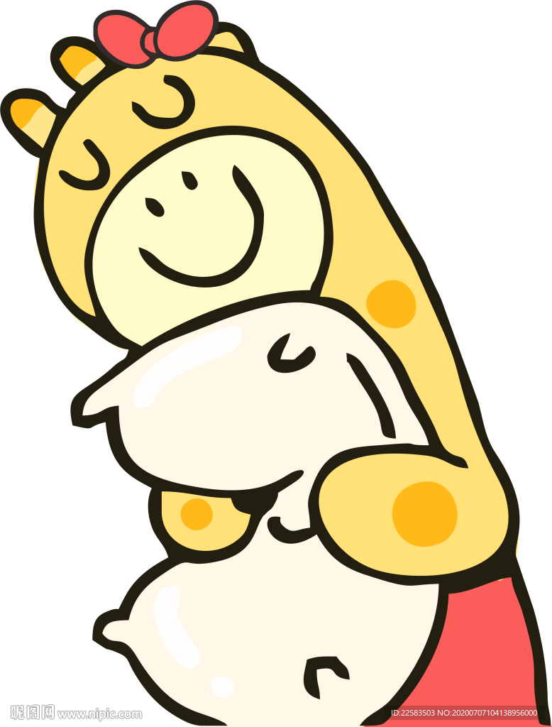 可爱长颈鹿抱枕头卡通人物