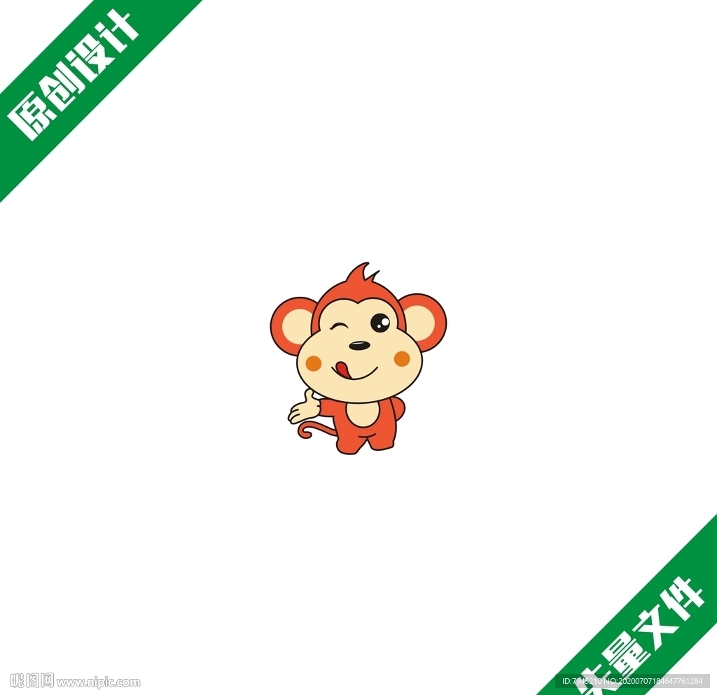 卡通猴子大耳猴设计