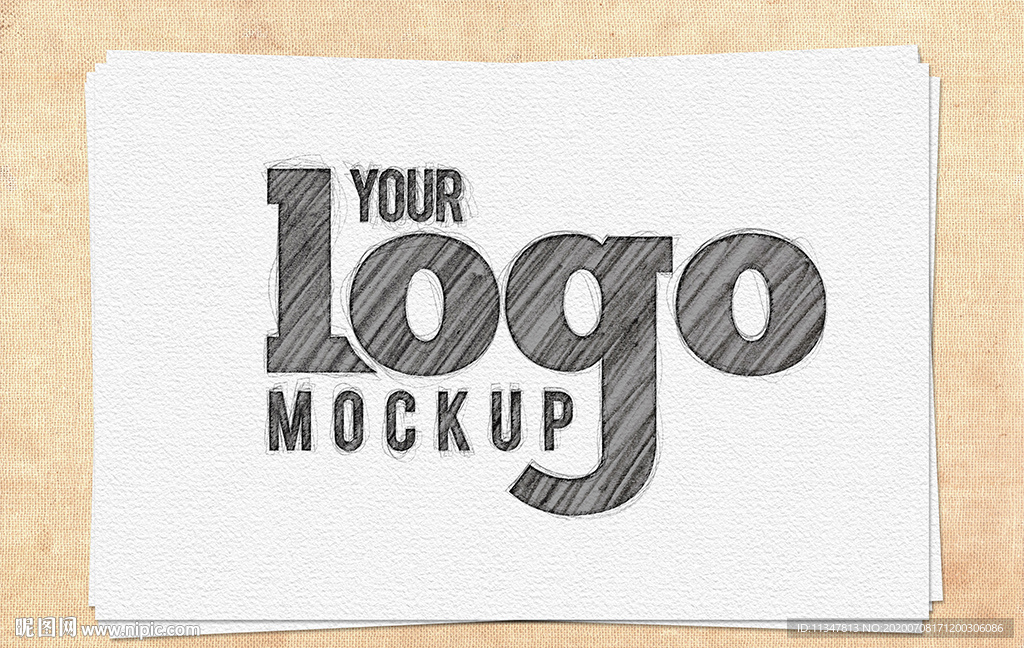 图案图标文字手绘效果样机贴图