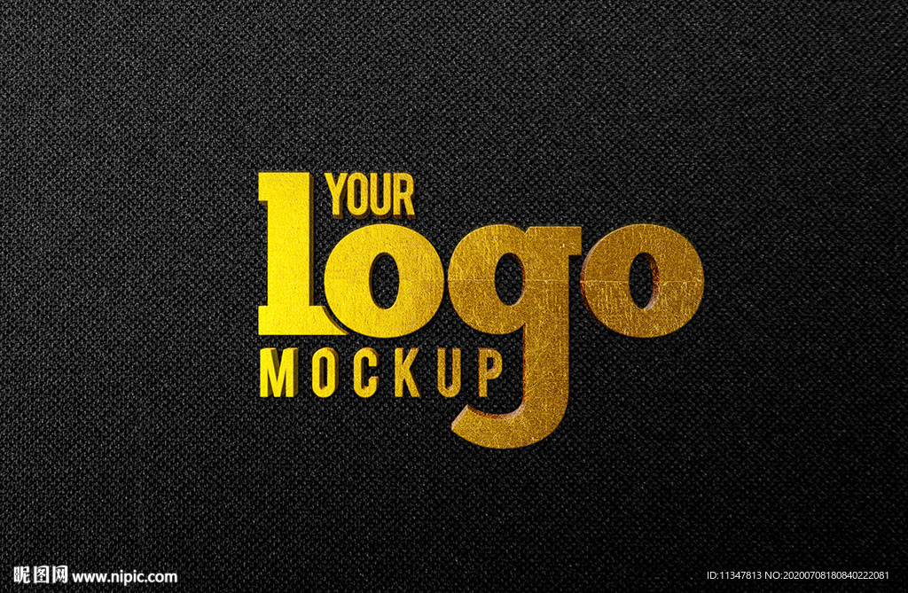 3D金色质感效果样机贴图