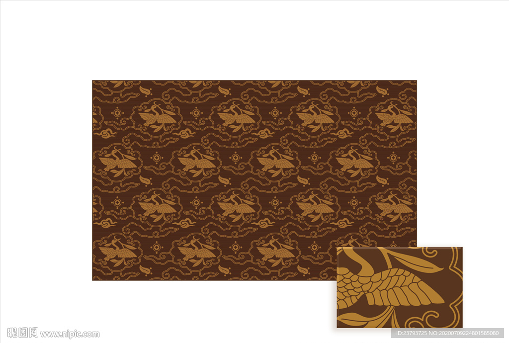 仙鹤如意云纹背景