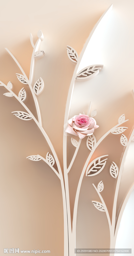 抽象立体玄关玫瑰图