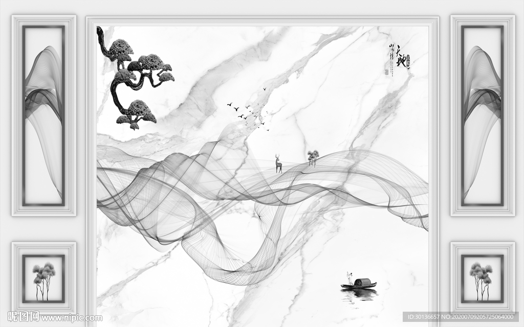 框画大气装饰画 TIF分层