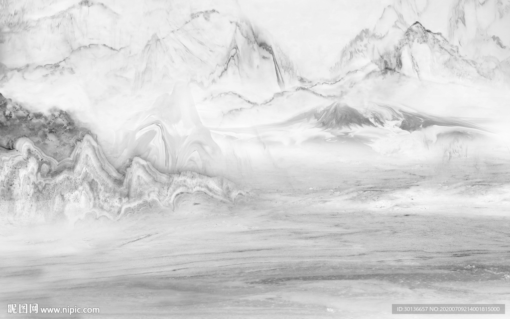 意境中式简约山水 TIF分层