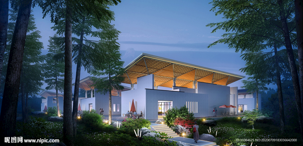 景观效果图别墅效果图夜景效果图