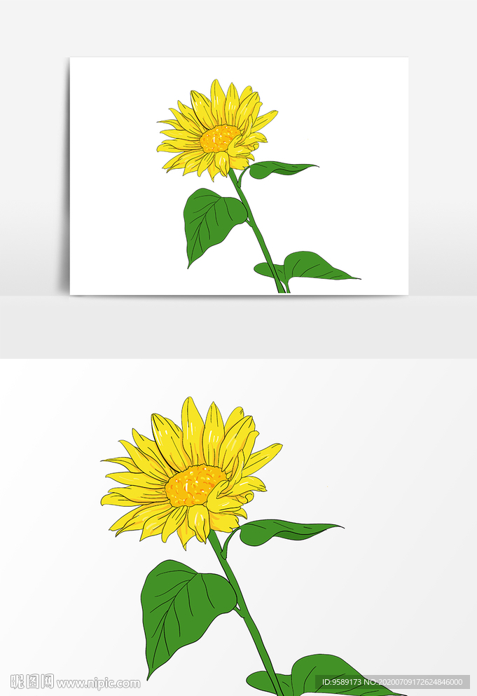 向日葵卡通png素材
