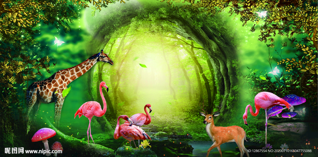 梦幻奇妙童话森林背景