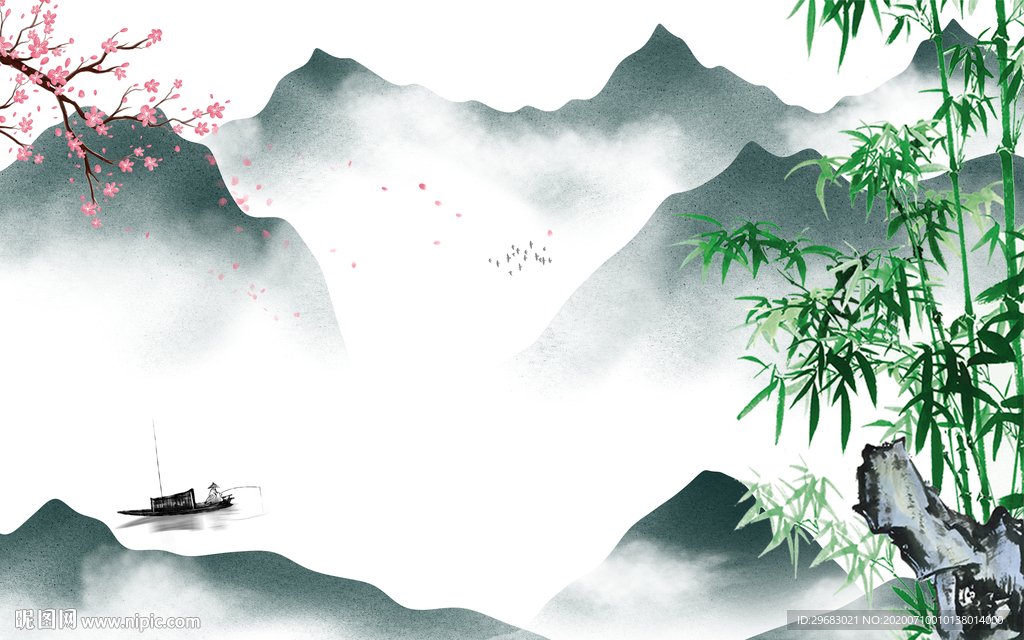 高档超高端山水画 tif分层