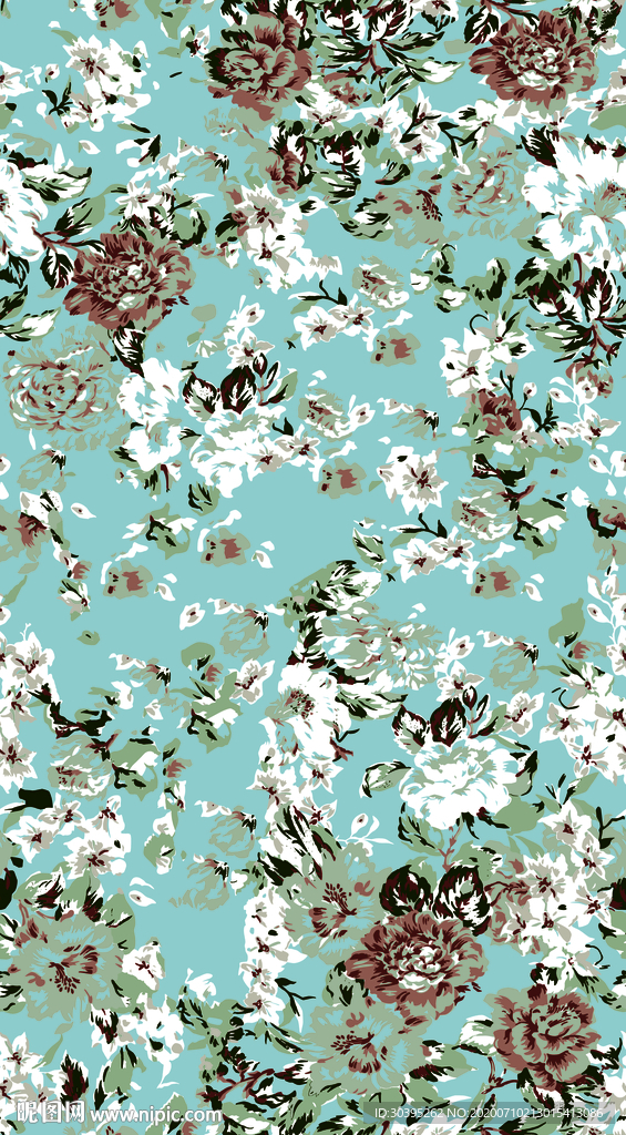 数码 印花 花朵 大牌 手绘花