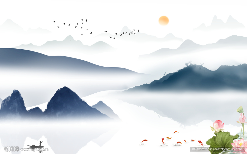 意境爆款新山水画 TIF分层