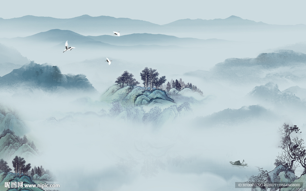 简约 爆款新山水画 TIF分层