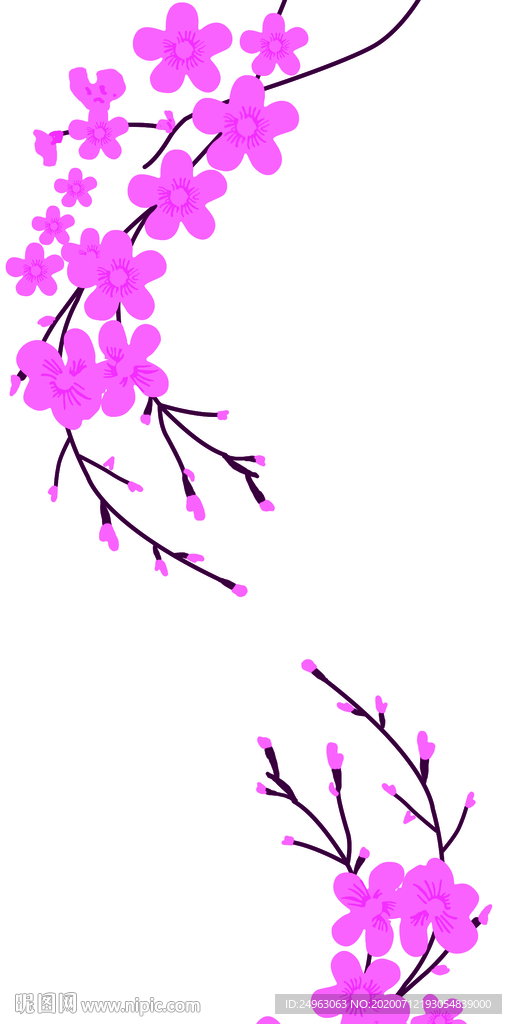 樱花透明手机壳图案