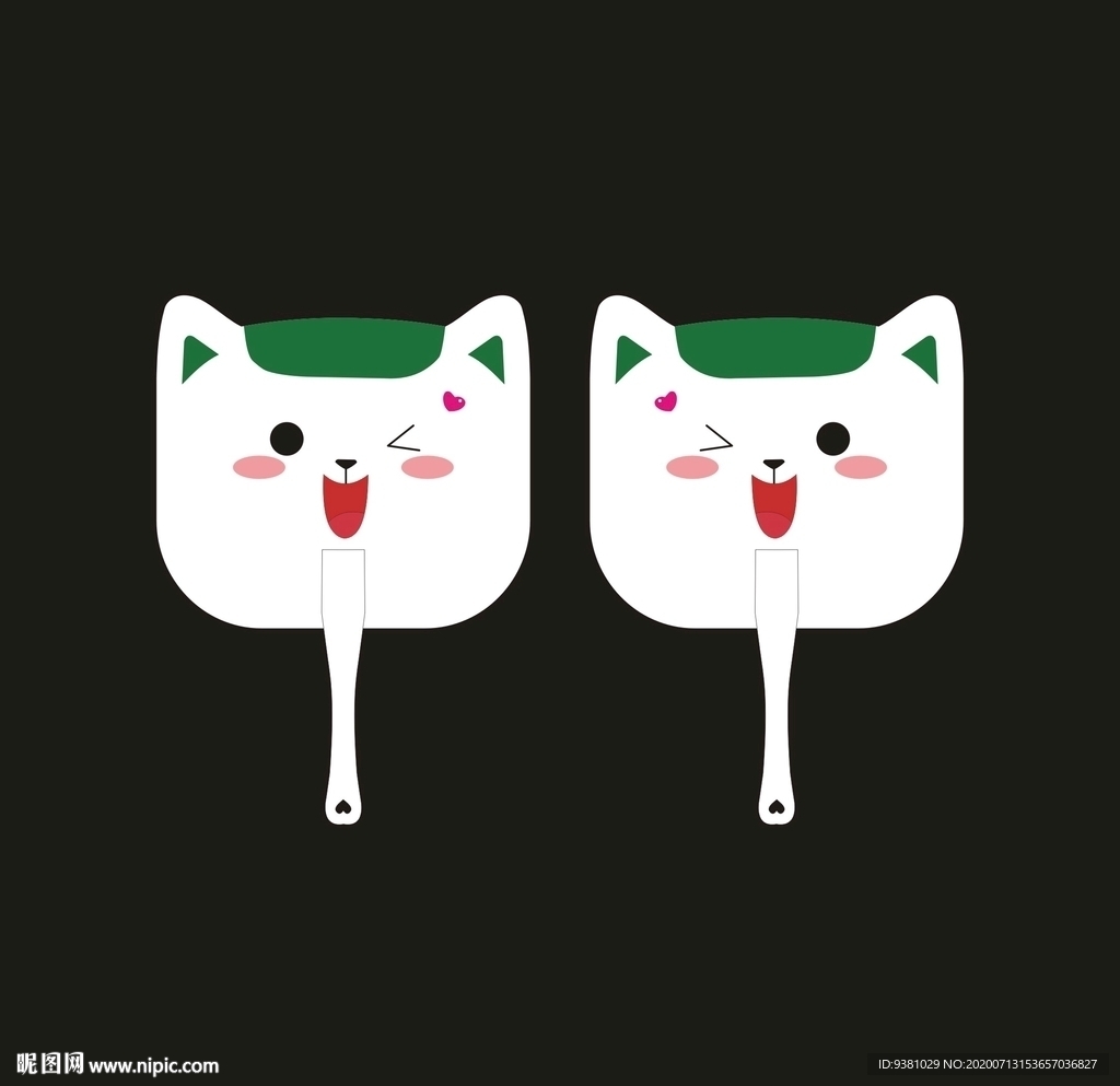 小猫扇子