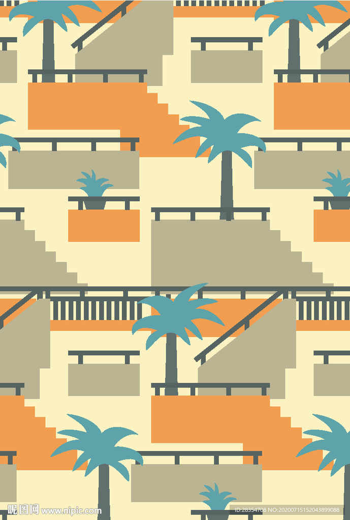 椰子树 叶子 夏日 简约 清新